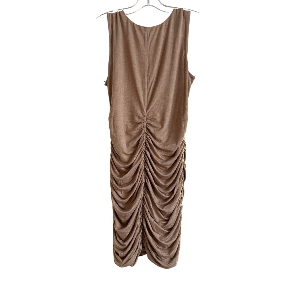 AFRM Calliope Mini Dress Heather Taupe XL Ruched Bodycon - Picture 3 of 7